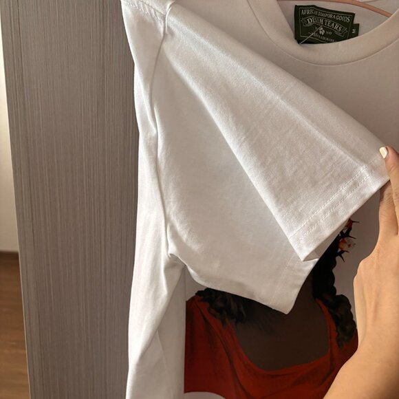 Denim Tears Men's Loose Round Neck White T-shirt - Picture 4 of 5